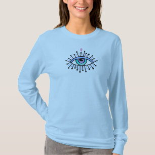 Mystical New Age Spiritual Third Eye Yoga Blue T-Shirt