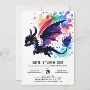 Mystical Niedlich Dragon Birthday Custom Einladung