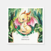 Mystical Niedlich Dragon Birthday Serviette (Vorderseite)