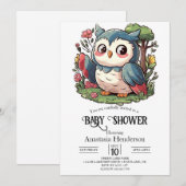 Mystical Niedlich Owl Baby Dusche Einladung (Vorne/Hinten)
