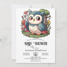 Mystical Niedlich Owl Baby Dusche Einladung
