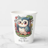 Mystical Niedlich Owl Baby Dusche Pappbecher (Vorderseite)