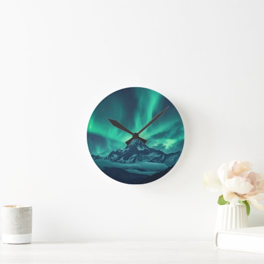 Mystical Night Sky Clock - Anpassbare arktische Si Runde Wanduhr (Zuhause)