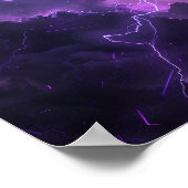 Mystical Night Sky mit Lila Blitzgerät Poster (Ecke)