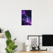 Mystical Night Sky mit Lila Blitzgerät Poster (Heimbüro)