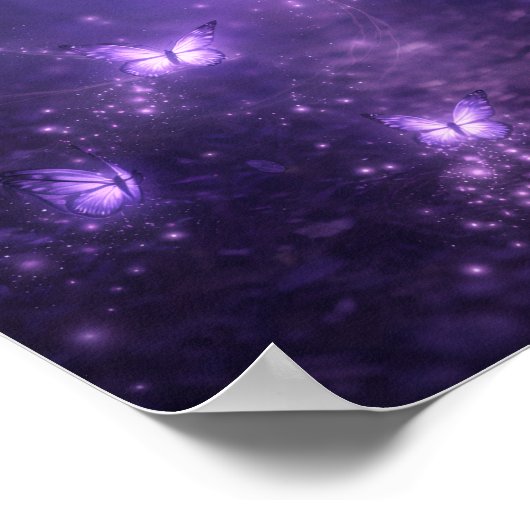 Mystical Night Sky Wolf Art Print Poster (Ecke)