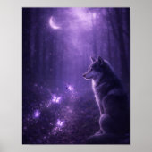 Mystical Night Sky Wolf Art Print Poster (Vorne)