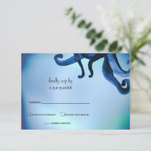 Mystical Octopus Wedding rsvp Einladung (Stehend Vorderseite)