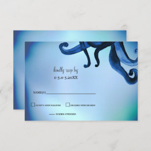 Mystical Octopus Wedding rsvp Einladung