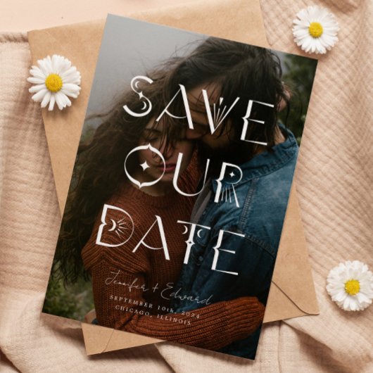 Mystical Overlay Typografy Foto Save the Date