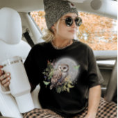 MYSTICAL OWL & Luna Moth T - Shirt, Forest Bird te T-Shirt