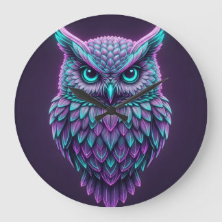 Mystical Owl Wall Clock - Elegantes 4D Fantasy Des Große Wanduhr