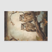 Mystical Owls Sepia Style Decoupage Seidenpapier (Vorderseite)