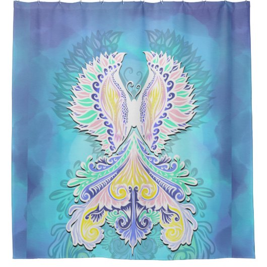 Mystical Pastel Butterfly | Ethereal Boho Fantasy Duschvorhang (Vorderseite)
