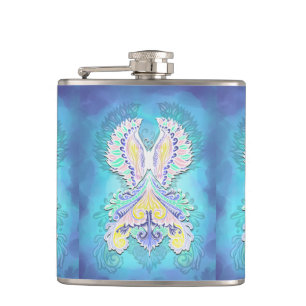 Mystical Pastel Butterfly   Ethereal Boho Fantasy Flachmann