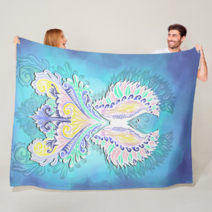 Mystical Pastel Butterfly   Ethereal Boho Fantasy Fleecedecke