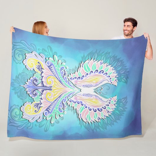 Mystical Pastel Butterfly | Ethereal Boho Fantasy Fleecedecke (Beispiel)