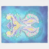 Mystical Pastel Butterfly | Ethereal Boho Fantasy Fleecedecke (Vorderseite (Horizontal))