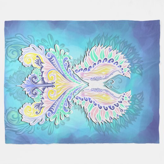 Mystical Pastel Butterfly | Ethereal Boho Fantasy Fleecedecke (Vorderseite (Horizontal))