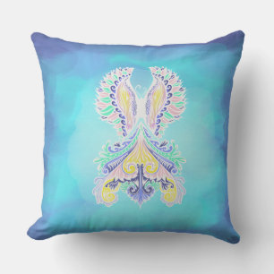 Mystical Pastel Butterfly   Ethereal Boho Fantasy Kissen