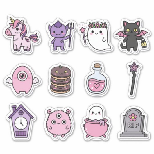 Mystical Pastel Haunts Sticker Pack (Vorderseite)