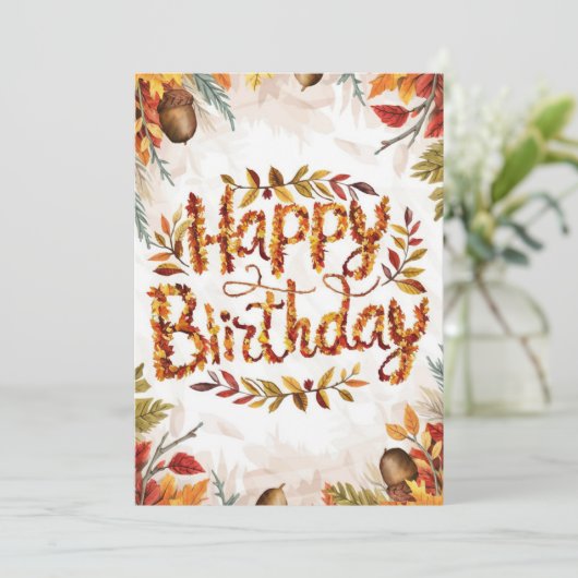 Mystical Pastel Pumpkin Herbst glücklich Geburtsta Karte (Stehend Vorderseite)