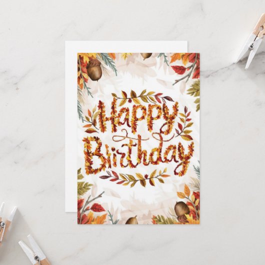 Mystical Pastel Pumpkin Herbst glücklich Geburtsta Karte (Vorderseite/Rückseite Beispiel)