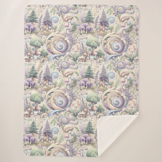 Mystical Pastel Woodland: Ein Cotcore Whirlpool Sherpadecke (Vorderseite)