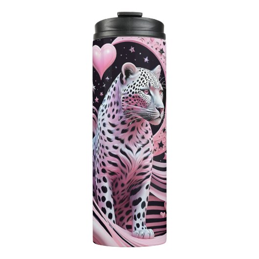 Mystical Pink Leopard Thermosbecher (Vorderseite)