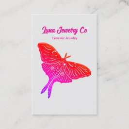 Mystical Pink Luna Moth Jewelry Pin Business Card Visitenkarte