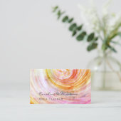 Mystical Pink Yoga Teacher Grunge Textur Visitenkarte (Stehend Vorderseite)