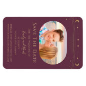 Mystical Plum Gold Sun Moon Stars Magnet (Horizontal)