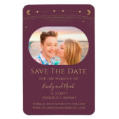 Mystical Plum Gold Sun Moon Stars Magnet (Vertikal)