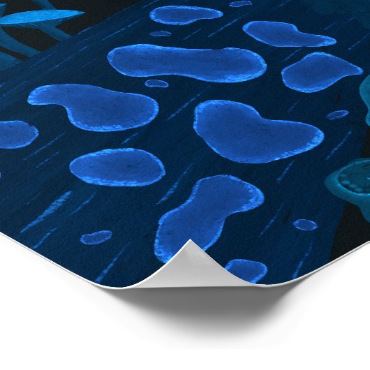 Mystical Psychedelic Fungi Forest Poster (Ecke)