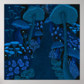 Mystical Psychedelic Fungi Forest Poster (Vorne)