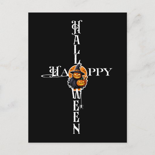 Mystical Pumpkin Hexe Postkarte (Vorderseite)