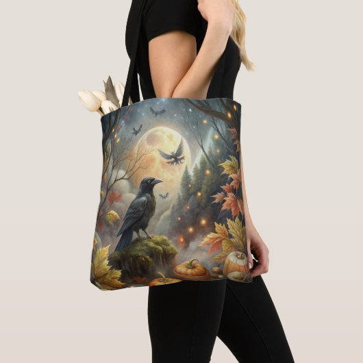 Mystical Pumpkin Raven - Fall Forest Magic Tasche (Von Nahem)