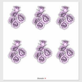 Mystical Purple Rose Custom-Cut Vinyl Stickers Aufkleber