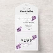 Mystical Purple Rose Wedding All In One Einladung (Innen Boden)