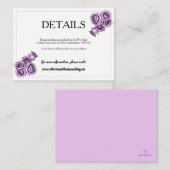 Mystical Purple Rose Wedding Begleitkarte (Vorne/Hinten)