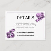 Mystical Purple Rose Wedding Begleitkarte (Vorderseite)