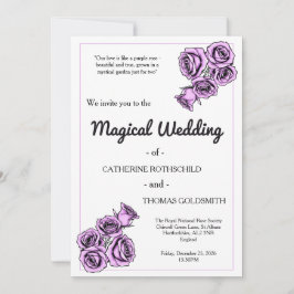 Mystical Purple Rose Wedding Invitation Einladung