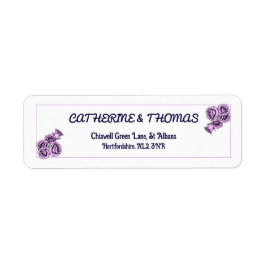 Mystical Purple Rose Wedding Return Address Labels