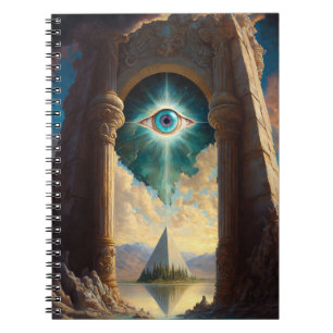 Mystical Pyramid Eye Art Notebook Notizblock