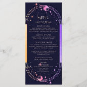 Mystical Rainbow Blue Sun Moon Stars Wedding Menükarte (Vorderseite)