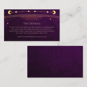 Mystical Rainbow Deep Plum Sun Wedding Details Begleitkarte