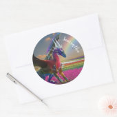 Mystical Rainbow Dragon Crystal personalisiert Runder Aufkleber (Umschlag)