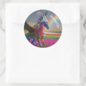 Mystical Rainbow Dragon Crystal personalisiert Runder Aufkleber (Tasche)