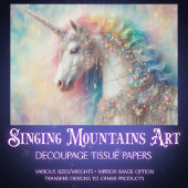 Mystical Rainbow Mane Unicorn Craft Decoupage  Seidenpapier