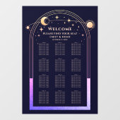 Mystical Rainbow Navy Blue Sun Moon Stars Hochzeit Fensteraufkleber (Blatt)